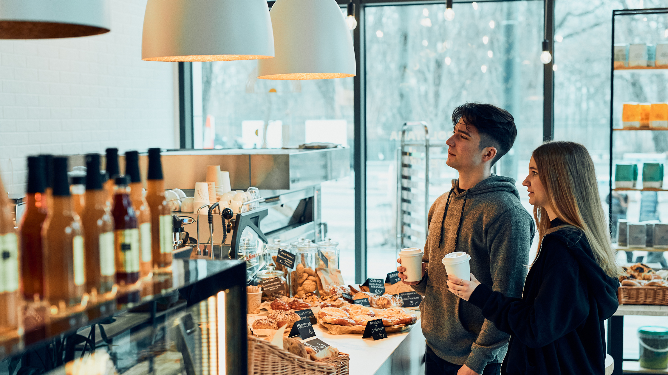 Customers in a cafe