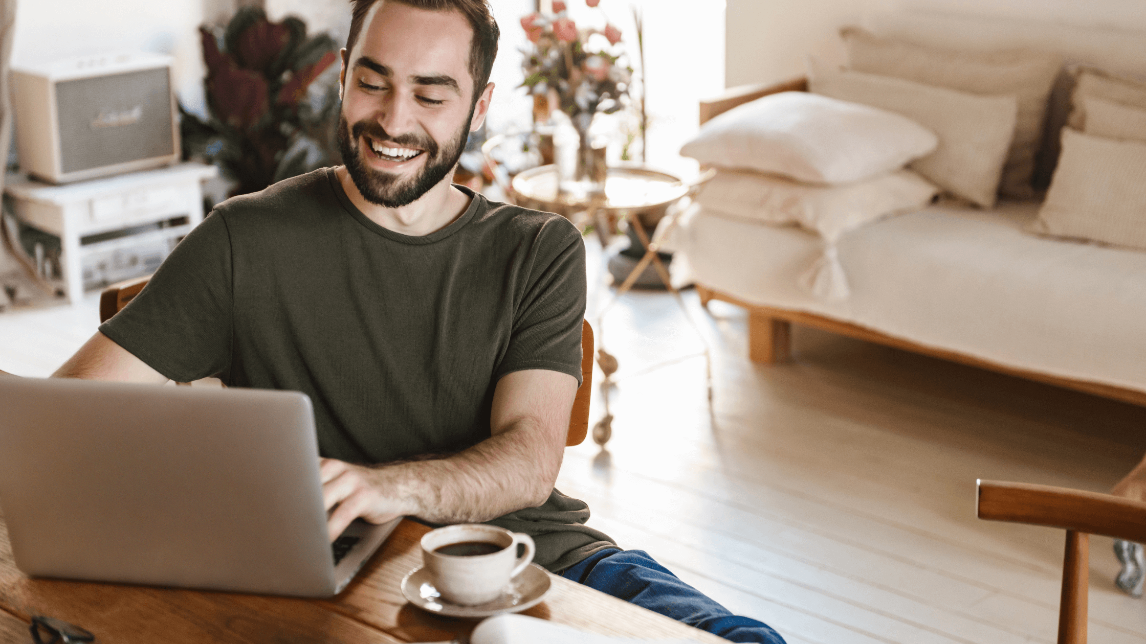 guy working at home