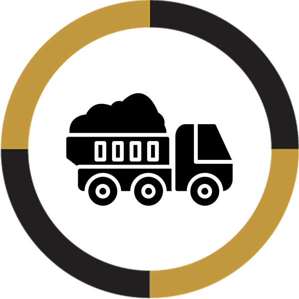 Site dumper truck transporting materials on a construction site