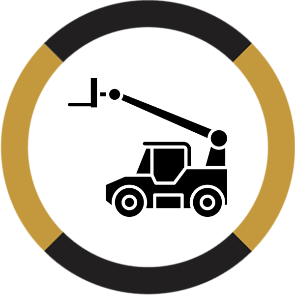 Telehandler plant machinery used on construction and industrial sites