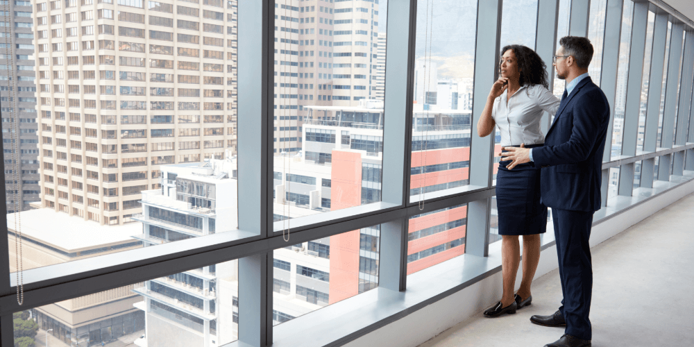 people looking at their commercial property